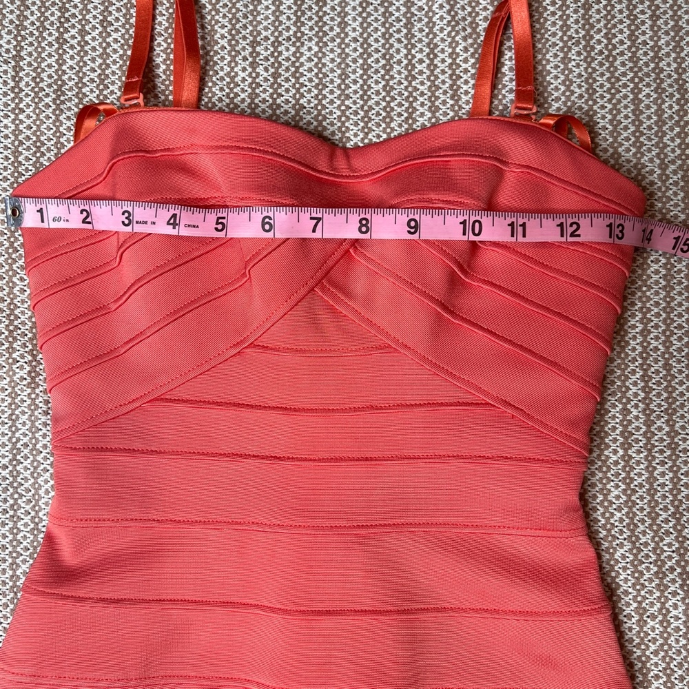 BCBGMAXAZRIA Coral Bodycon Bandage Dress Size 2 - Picture 11 of 13
